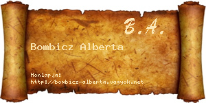 Bombicz Alberta névjegykártya